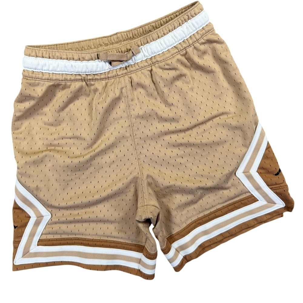 Jordan Diamond Boys S 8-10 Tan Brown Mesh Athletic Shorts Basketball Play